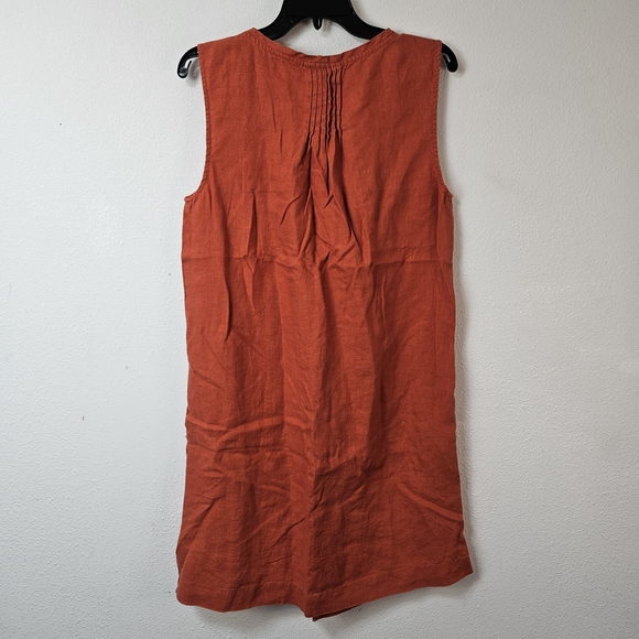 Garnet Hill Linen Sleeveless Dress Size 10 Pockets - Picture 5 of 7
